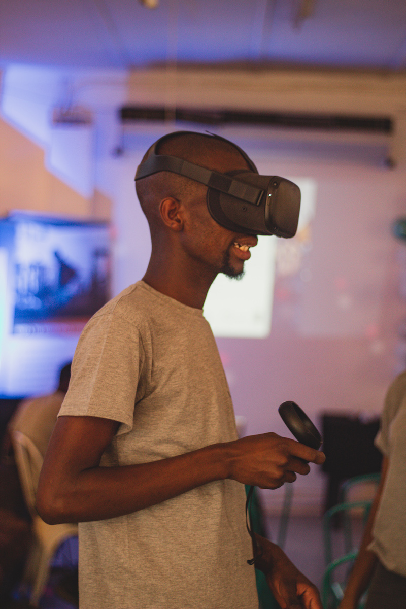 Virtual reality demonstration at The Makerspace, Durban, South Africa