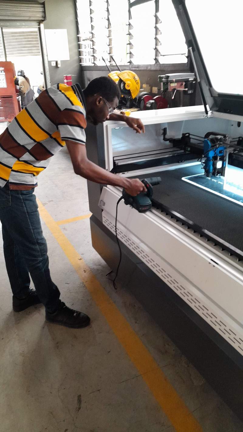 Laser cutting and engraving at DTI Institute, Ghana